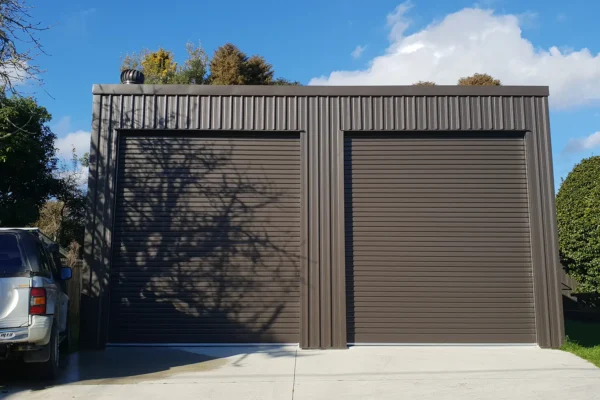 Over-height double residential garage, built by Central North Island Sheds, Taumarunui