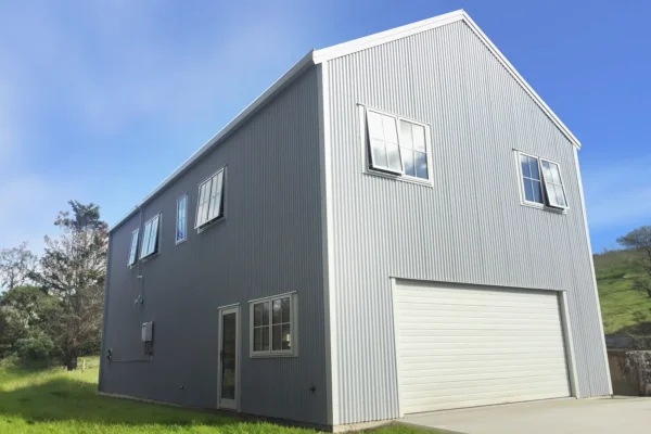 Two-story house with garaging, built by The Shed Company, North Auckland